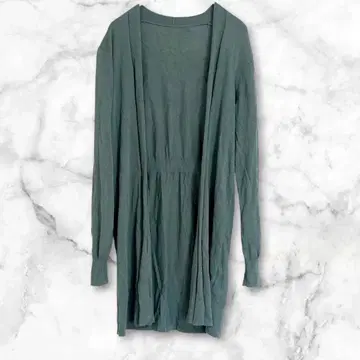 산피가레 긴팔 롱 가디건 M 가을/겨울 얇은 소재 그린 계열 심플