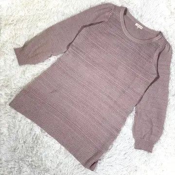 해시 아쉬 [ M ] 라메 믹스 니트 튜닉 핑크