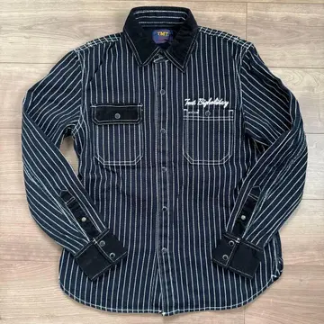 T.M.T VANSON 스트라이던가리 셔츠 반손 자수 벙커힐