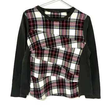 CRESCENTDUO 체크 무늬 긴팔 상의 M 사이즈 모 여성용