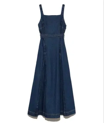 데님 스트랩 원피스 릴리 브라운
