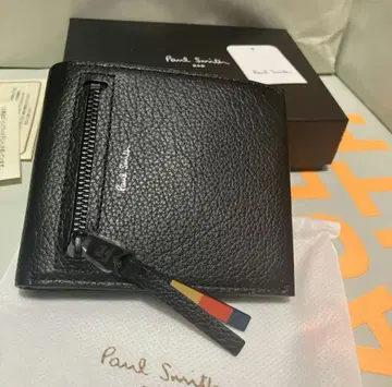 폴스미스 블랙 B 접이식 지갑 소프트 가죽 본 소가죽 Paul Smith