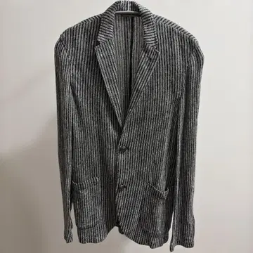 [ AOURE ] 남성용 블랙 앤 화이트 스트라이프 썸머 자켓