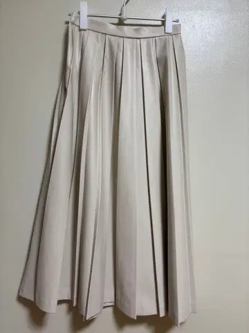 인조 가죽 플리츠 롱 스커트