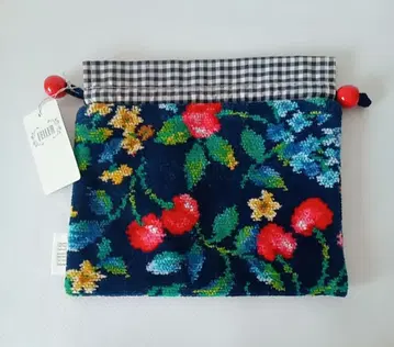 FEILER 스윙 체리 복조리 파우치 새상품 네이비