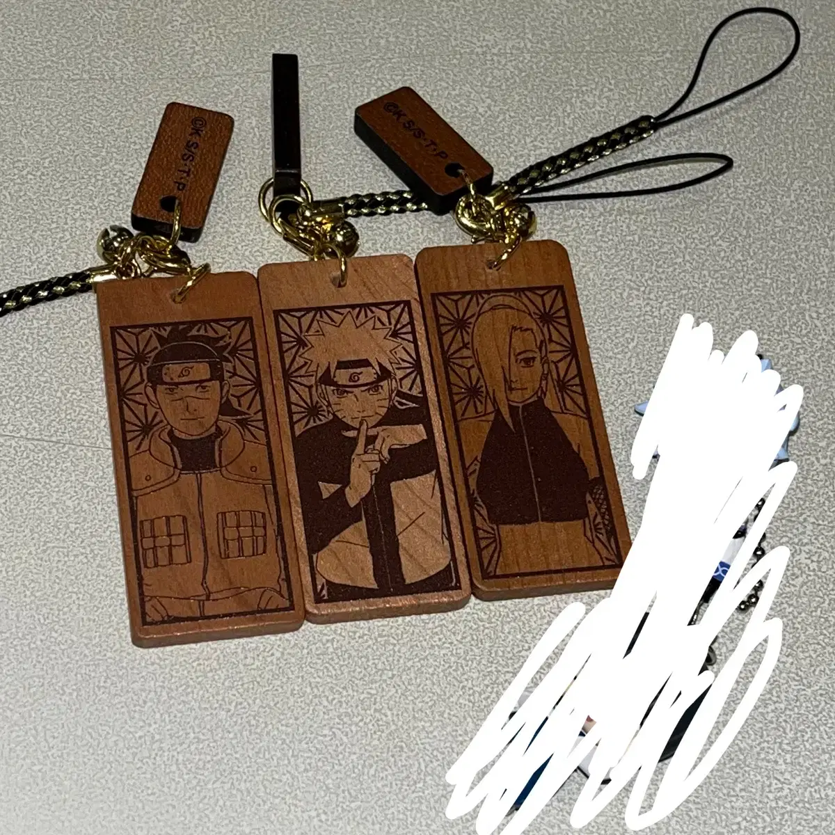 Naruto Iruka Ino Wooden Keyring