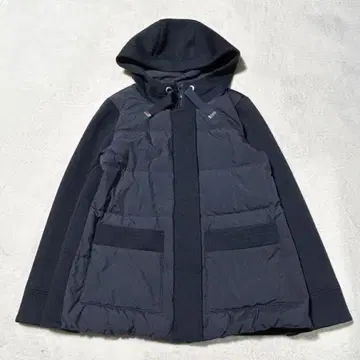 피노레 후드 부착 다운 자켓 40 네이비 L 절개 콤비