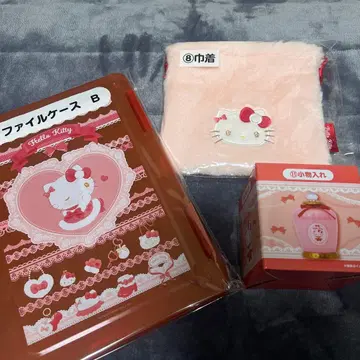 헬로키티 1번 복권 당첨 복권 복조리와 파일 케이스 B와 소품함 세트
