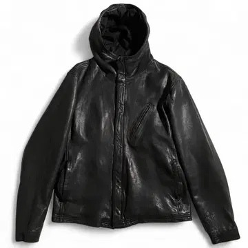 AVIREX 가죽 자켓 후디 후드티 워시 가공