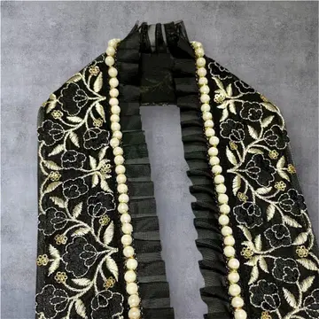 레이어트 카라 이다테카라 장식 카라 프릴 펄 레이어트 카라