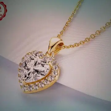 하트형 모이사나이트 목걸이 925 스털링 silver 2ct.