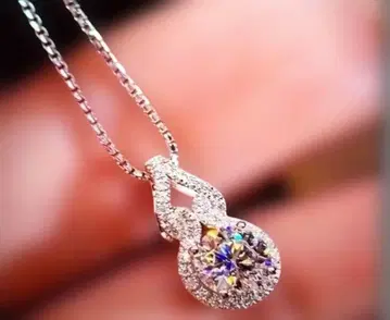 3Carat 모이사나이트 엘레강트 다이아몬드풍 목걸이 S925 순은