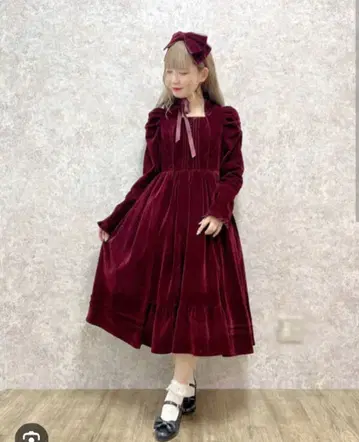 클래시컬 벨로아 원피스 axes femme kawaii 와인