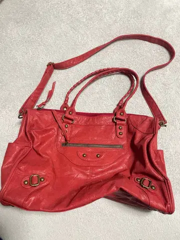 가죽 보스턴백 숄더백 레드 빈티지 핸드백