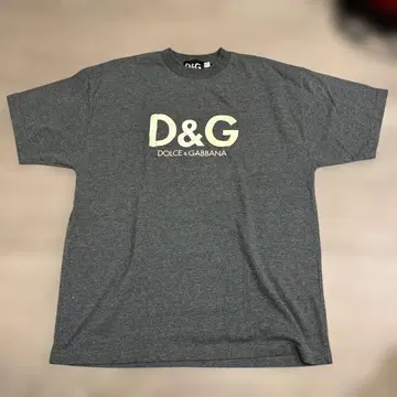D&G 로고 프린트 티셔츠 그레이