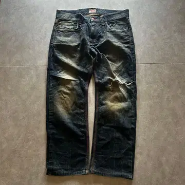 grunge edwin fade damage denim pants y2k