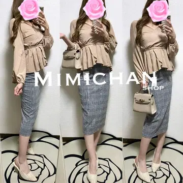 새상품 코디 세트 오피스 셔츠 데이라이트 누아르 체크 무늬 스커트