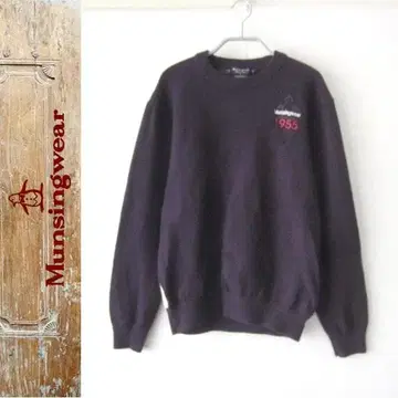 새상품급 먼싱웨어 뒷면 체크 니트 스웨터 L