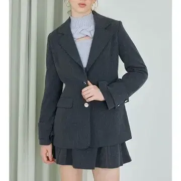 MERCURYDUO 핏앤플레어 자켓 그레이