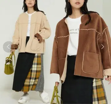 FREAK'S STORE 리버서블 코듀로이 보아 숏코트 2way