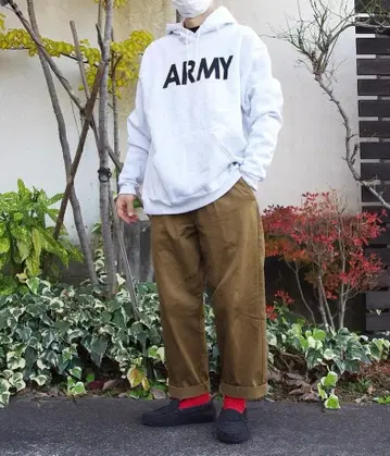 ARMY 스웻 후드티 XL 그레이 후디 데드스탁 풀오버