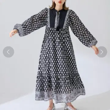 새상품급 Sonny Label MIX 프린트 오리엔탈 코튼 원피스