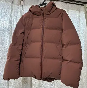 유니클로 심리스 다운 파카 L 핑크