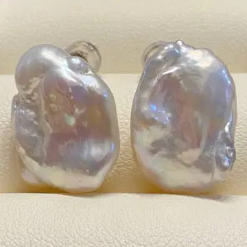 광택이 아름다운 대형 바로크 진주 펄 귀걸이 결혼식