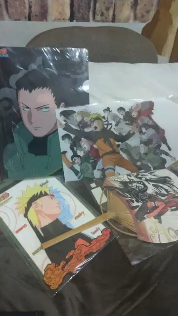 [레어] 나루토 부채와 클리어 파일 4개 세트