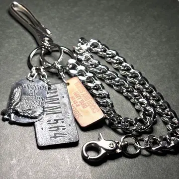 럭셔리 스타일 지갑 체인 키링 스트랩 실버