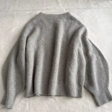 언타이틀 빅 사이즈 울 폭스 헤어리 니트 그레이