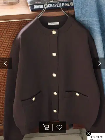 FREAK'S STORE 골드 버튼 니트 가디건 브라운