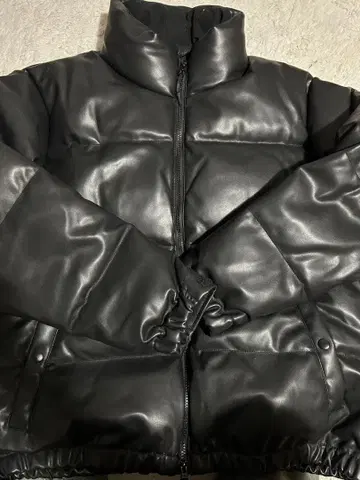 WEGO/인조 가죽 패디드 블루종 M