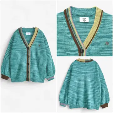 [ Jouetie ] 쥬에티 배색 라인 루즈 레터드 가디건