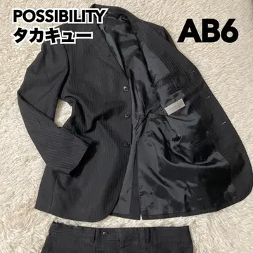 POSSIBILITY 타카큐 AB6 블랙 스트라이프 비즈니스 정장