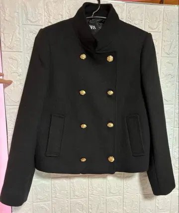 ZARA 하이넥 더블 브레스트 숏코트 M 사이즈