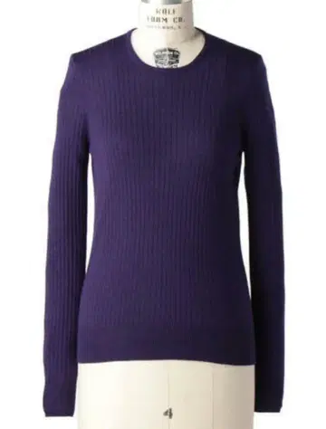 Drawer 18G 캐시미어 실크 리브 크루넥 니트