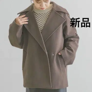 어반 리서치 아이템즈 빅 옷깃 테일러드 코트 브라운