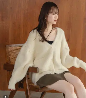 샤기 니트 가디건 hinari