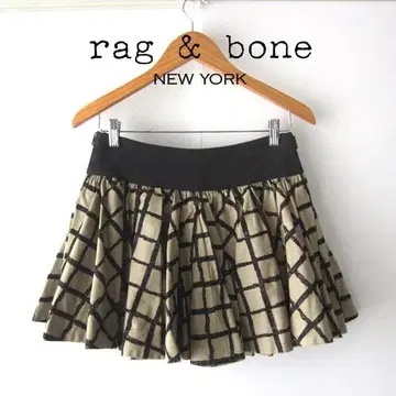 새상품급 rag&bone 체크 두꺼운 원단 코튼 무게감 있는 미니 스커트