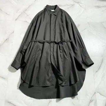 A18029 새상품급 파세타즘 23AW 오버 사이즈 롱 셔츠 블랙 4
