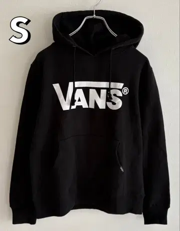 새상품 VANS 빅 로고 후드티 후디 블랙 S