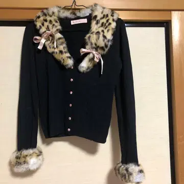지저스 디아망테 블랙 표범 무늬 가디건 M 사이즈