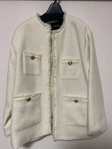 GREEN LABEL RELAXING 노카라 자켓 화이트