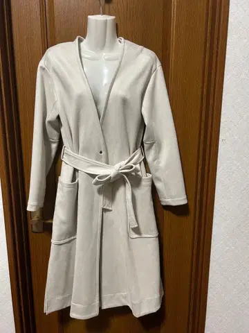 AZUL 그레이 베이지 롱 코트 S 사이즈 벨트 포함