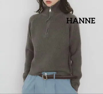 새상품 HANNE 집업 터틀넥 스웨터 [ 사이즈 ] F