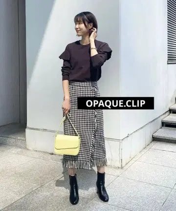 새상품급 오파크 클립 트위드 랩스커트