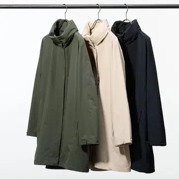 유니클로 블록테크 하프 코트 469912 카키 올리브