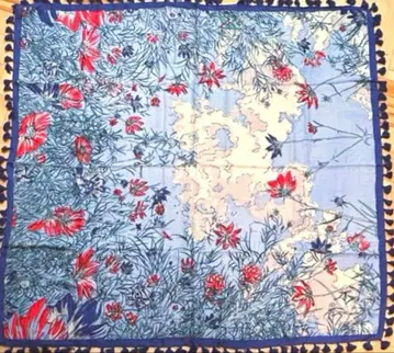 미사용 새상품 manipuri 폼폼 플라워 울 실크 스톨