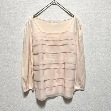 any sis 애니시스 핑크 프릴 레이어 블라우스 긴팔 사이즈 2